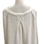 Free People Oversized Relaxed Waffle-Knit Thermal Sweater Top White size Medium Photo 5
