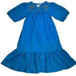 Sandy Starkman Loungewear Vintage Embroidered Nightgown Turquoise Est. Size M Blue Photo 0