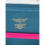 NorthCrest Womens Plus Size 1X Teal Long Sleeve Top With Lace Detail Green Photo 2