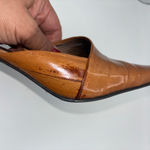 Liz Claiborne Mallory Tan Leather Pointed Toe Mules Shoes Women 6.5M Career Chic Photo 8