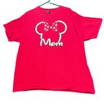 Gildan Minnie Mouse Mom Graphic T Shirt Womens XL Red Casual Vacation Mom Life Photo 0