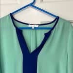 Glam Chic Green and Blue Blouse with Elegant Design Photo 3