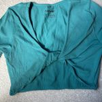 Garage Teal crop top with knot in front Photo 1
