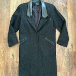 HUNTERS RUN wool coat with leather trim, size 6 Black Photo 4