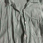 H&M linen blend shirt green striped Photo 4