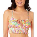 Salt + Cove Juniors Sun Floral Garden Smocked Cami Bikini Swim Top in Neon M NWT Orange Size undefined Photo 7
