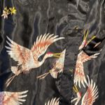 SheIn  BIRDS SATIN ROBE BLACK AND PINK Photo 1