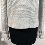 Club Monaco Gray Wool & Alpaca Blend Quilted Sleeve Cuff Knit Sweater Photo 2