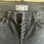 Free People  Reagan Button Fly Raw Hem Ankle‎ Jeans Black Pants Womens Size 26 Photo 3