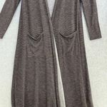 LuLaRoe Women's Brown Striped Open Front Cardigan Long Sleeve Thin Sweater Small Photo 9
