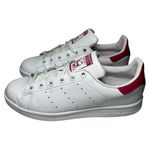 Adidas  Women’s Size 6 White Bold Pink Leather Stan Smith Shoes Sneakers Photo 4