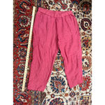 Eileen Fisher Organic Linen Tapered Lagenlook Pull-On Pants Pink Red Size L Photo 1