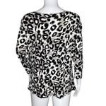 Clara Sunwoo Shirt Womens Small Black White Cheetah Leopard Edgy Rocker Slinky Photo 3