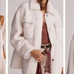 Maeve Anthropologie  Cinched Soft Faux Fur Winter Coat Ivory Size 1X Photo 12
