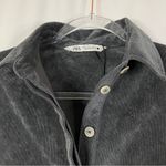ZARA  | Corduroy Charcoal Gray Button Up Shirt XS Photo 1
