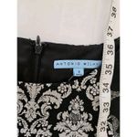Antonio Melani Metallic Silver Black Filigree Sheath Dress SIZE 2 Long Sleeve Photo 7