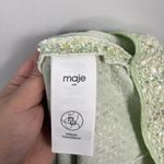 Maje NWT  Metallic bouclé-tweed mini skirt Light Green size 42/US 10 Photo 10