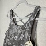 Entro  Floral Sleeveless Tiered Peplum Tank Top Gray Small Layered Criss-Cross Photo 1