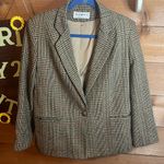 Pierre Dumas Vintage Dumas Checkered Plaid Square Blazer Jacket Collar Pocket Neutral Siren Photo 1