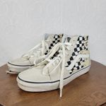 Vans Unisex Sk8 Hi Mens Skate Shoes 8 Cream Suede Checker Flame Classic Sneaker Photo 1