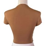 EXPRESS Size XS Body Contour Twist Knot Front Crop Top Tan Photo 1