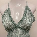 🆕 Sage Animal Print Mini dress with crossed straps L🆕 Green Size L Photo 4