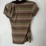 Studio Y Y2k Mocha Chocoloate Brown Geometric Print Cowl Neck Going Out Top Med Photo 7