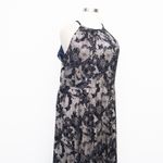 Betsy and Adam . Plus Size Layla Halter Top Foil Print Gown. Photo 7