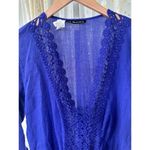 La Blanca 100% Cotton Hollow Out Crochet Applique Trim Swim Cover Up Tunic Dress Photo 3