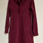 Kuhl Lea Knit Pullover Cowl Neck Mini Dress Burgundy Ganache Size Small Photo 0