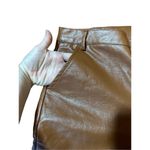 Princess Polly  cognac brown wide leg faux leather high rise pants sz 10 Photo 7