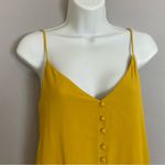 Allison Joy Yellow Cami Tank Top Crepe Fabric Covered Buttons Size XS Women Photo 6