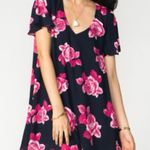 Show Me Your Mumu SMYM • Kylie Mini Dress swing floral chiffon Midnight Rocky Rose navy blue pink Photo 4