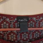 Rue 21 Purple Floral Paisley Print Design Button Sleeve Long Tunic Top Dress Photo 5