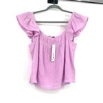 AQUA  Gauze Flutter Sleeve Top in Lilac Size Medium NWT Photo 1