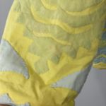 April Cornell Quilted Jacket Medium Yellow Blue Applique Oversized Cottagecore Photo 6