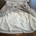 Maeve Anthropologie  Abstract Stripe Dress navy and white - Small Photo 4