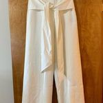 Milly Monroe Cady Pants Ecru Waist Tie Detail Lined Revolve NWT Size 0 MSRP $325 Photo 0