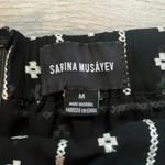 Sabina Musayev A Line Drop Waist Pleated Skirt Black and White Size M Size M Photo 2