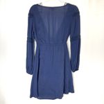 Roxy 3/$30  | Blue Tie Front Exposed Long Sleeve Boho Dress XS Photo 8