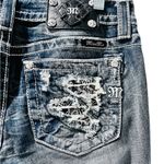 Miss Me Y2K Rhinestone Embroidered Bling Cuffed Capri Pants Size 28 Denim Jeans Photo 7