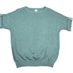 Chico's  Womens Size Small Knit Sweater Linen Blend Sea Green Short Sleeve Casual Photo 0