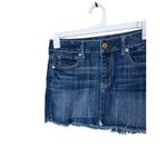 American Eagle ‎ Denim Mini Skirt Frayed Hem Blue Wash Womens Photo 2