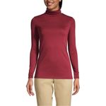 Lands' End Womens Burgundy Long Sleeve Turtleneck Top XL 18 Shaped Fit Photo 1