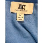 Juicy Couture  Blue Velour Rouched Zip Front Cropped Hooded Jacket Womens Size M Photo 4