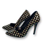 Alice + Olivia By Stacey Bendet Pumps Black Gold Patent Leather High Heel Shoes Photo 0