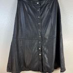 Love Tree   Faux Leather Black Midi A-Line Skirt SZ:S Photo 0