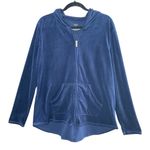 Hue Navy Blue Lightweight Velour Full Zip Cozy Casual Hoodie, XL Photo 0