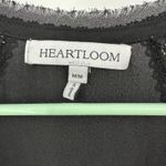 Heartloom  size medium black long sleeve blouse top shirt lace‎ detail tie neck Photo 5