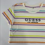 Guess Belmont striped crop tee spell out size L Photo 5